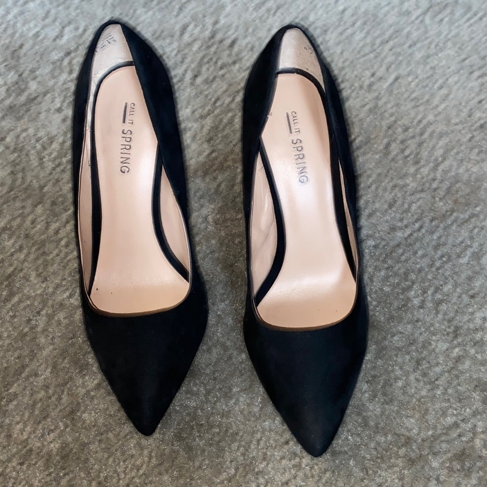 Call it spring black velvet heels